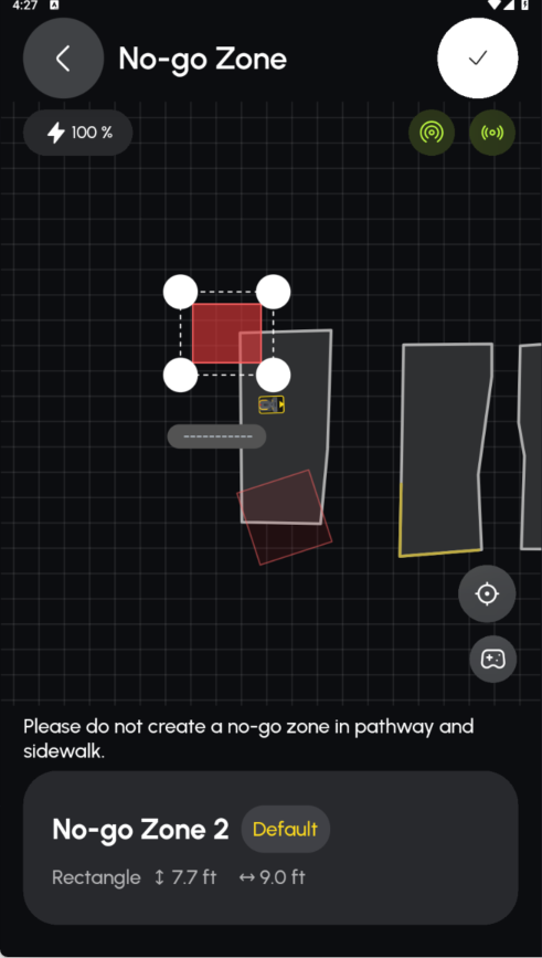 Rectangle No-go Zone Customization