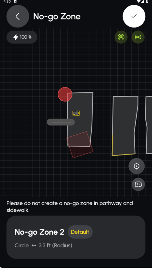 Circle No-Go Zone Customization