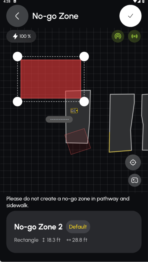 Rectangle No-go Zone Customization