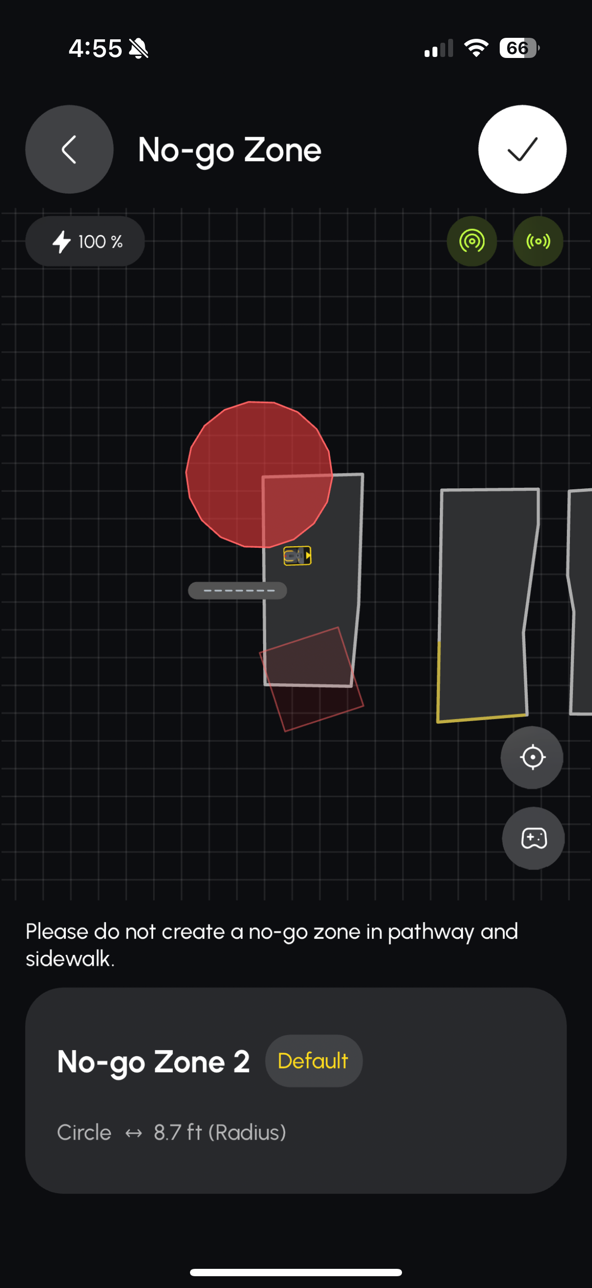 Circle No-Go Zone Customization