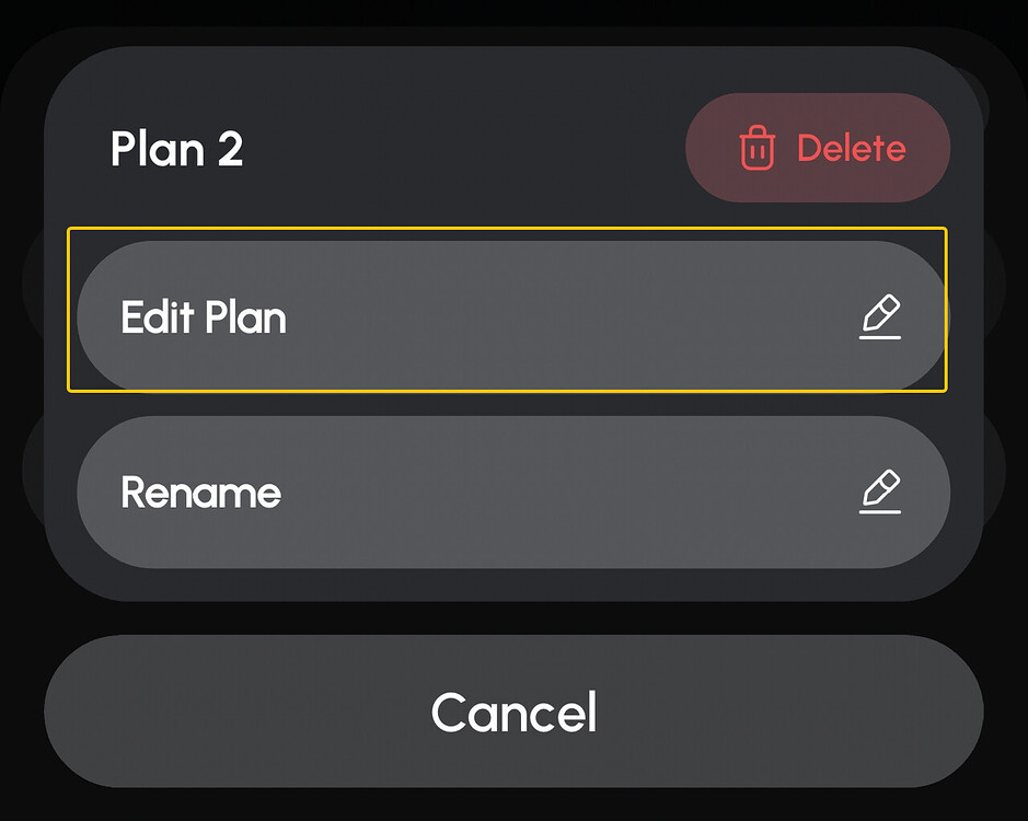Edit plan
